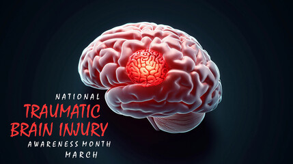 National Traumatic Brain Injury awareness month. Brain Injury concept background.
