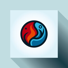 Water & Fire Logo Vector