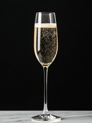 Luxurious champagne flute close-up for festive holiday celebration