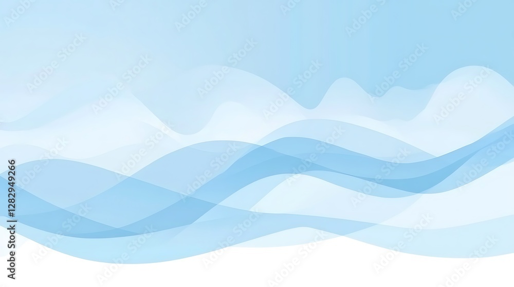 Poster blue flowing waves create an abstract peaceful and smooth background