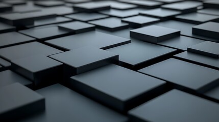 A Field of Geometric Cubes Arranged In A Patterned Grid