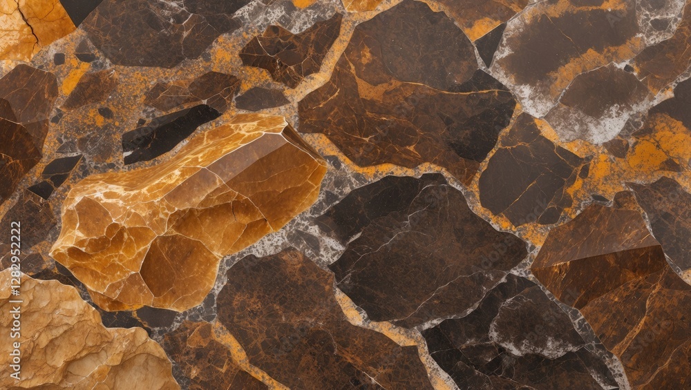 Poster brown and black marble texture with natural stone patterns and variations in color and veining