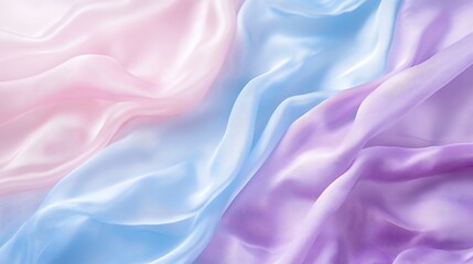 Fototapeta premium Beautiful pastel colored silk fabrics creating a soft flowing texture