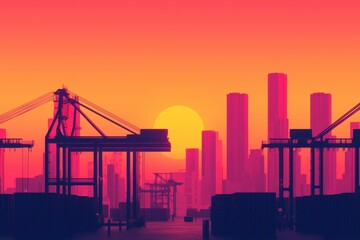Obraz premium Global trade logistics shipping freight transport at smart port
