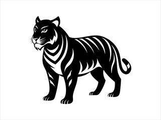 Fototapeta premium Roaring Tiger Vector Illustration – Scalable and Ready for Merchandising