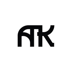 AK monogram logo design letter text name symbol monochrome logotype alphabet character simple logo