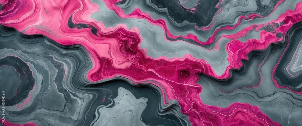 Poster abstract swirling pink and gray marbled texture background with intricate patterns and flowing desig