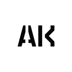 AK monogram logo design letter text name symbol monochrome logotype alphabet character simple logo