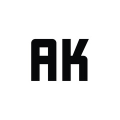 AK monogram logo design letter text name symbol monochrome logotype alphabet character simple logo