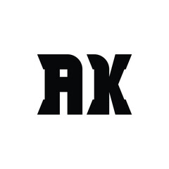 Fototapeta premium AK monogram logo design letter text name symbol monochrome logotype alphabet character simple logo
