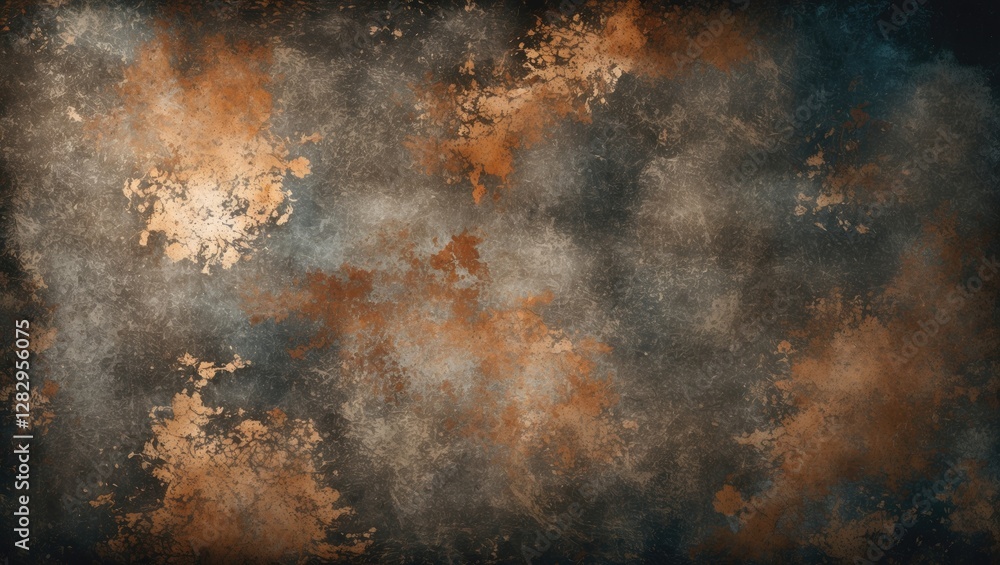 Aufkleber textured abstract background with earthy tones of brown and orange with hints of gray and black in a