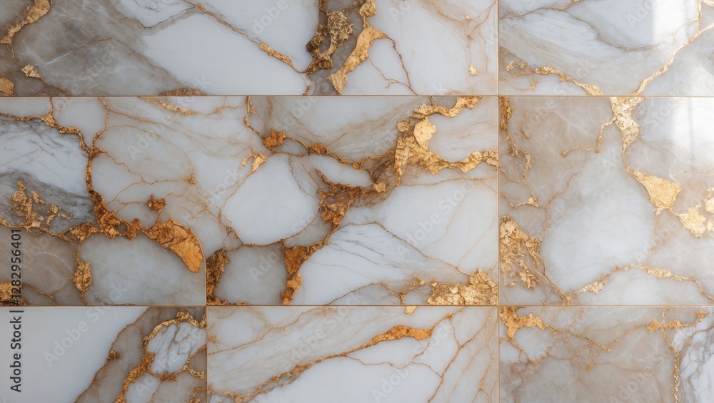 Aufkleber marble texture background with white and gold veins creating an elegant and luxurious design. perfec