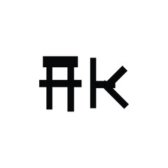 AK monogram logo design letter text name symbol monochrome logotype alphabet character simple logo