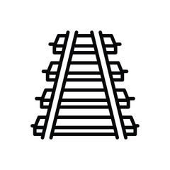 Black line icon for railroad
