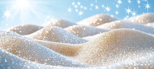 Glistening Sand Dunes with Stars Celestial Landscape Fantasy Sparkling Texture Backdrop Image