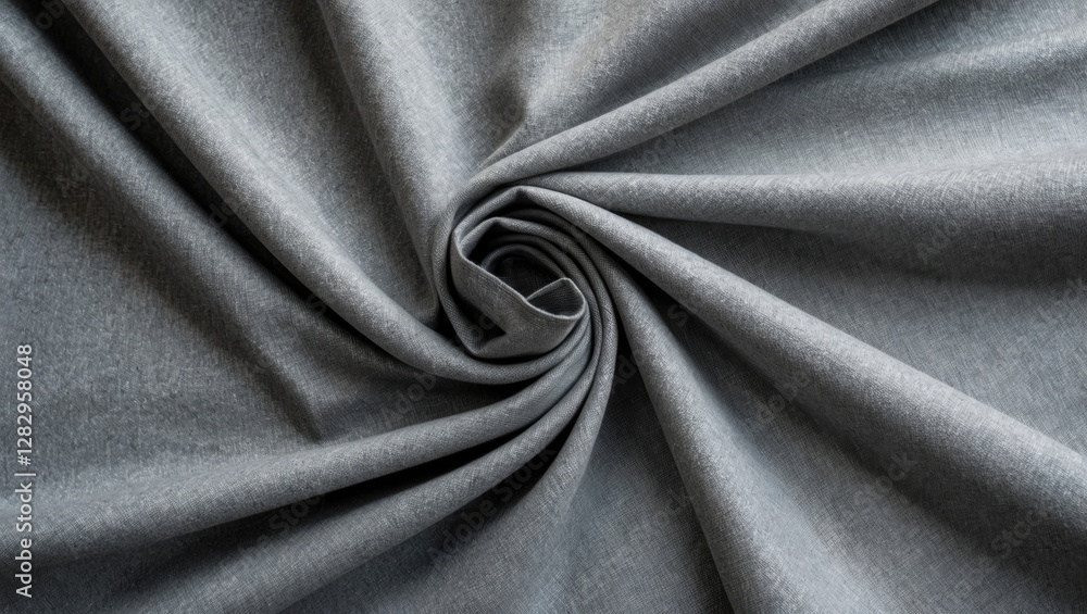 Poster gray textile fabric in spiral twist pattern background for design and textile industry use
