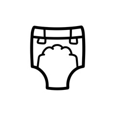 Minimalist Baby Diaper Icon Care Symbol