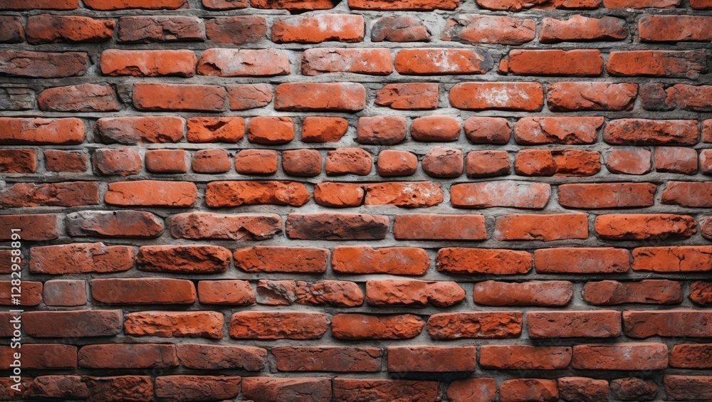 Poster red brick wall texture with irregular stone placement and weathered appearance in urban setting