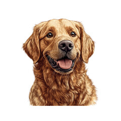 Obraz premium Happy Golden Retriever Dog Portrait - Studio Shot