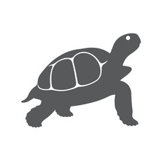 black silhouette vector illustration of a tortoise logo icon 