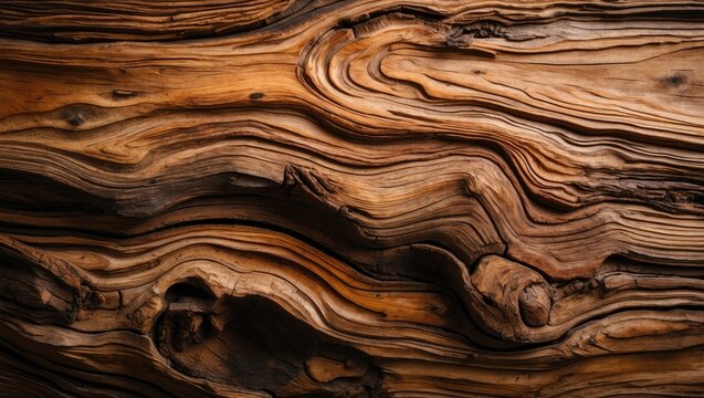 Textured warm brown wood surface with natural patterns and grains, displaying intricate details and unique design elements.