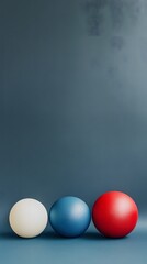 Three colorful eggs on a blue surface next to a physical therapy magazine for realistic photography