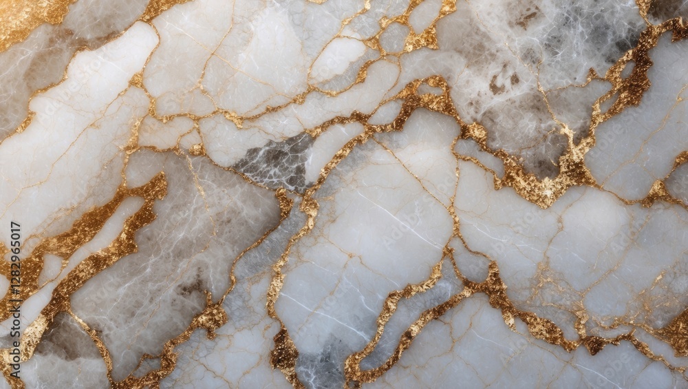 Poster white marble background with golden veins and intricate patterns in a natural stone texture. high-re