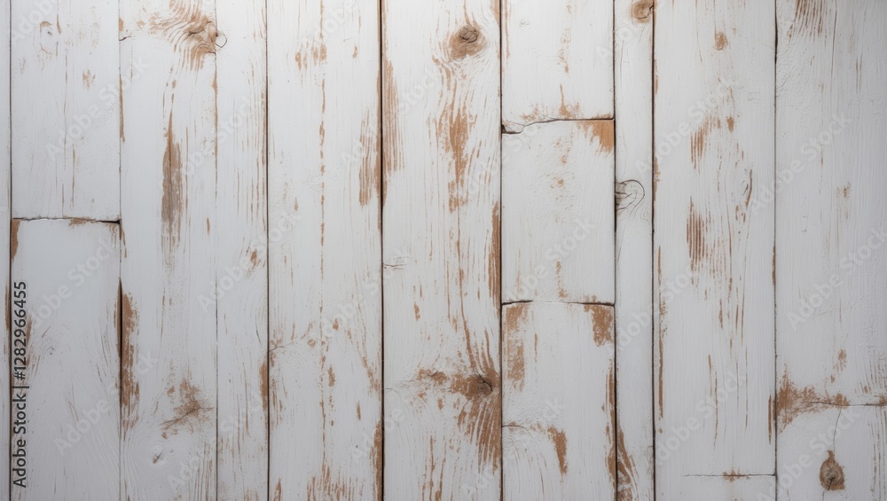 Poster whitewashed wooden planks with a rustic texture and weathered appearance background pattern