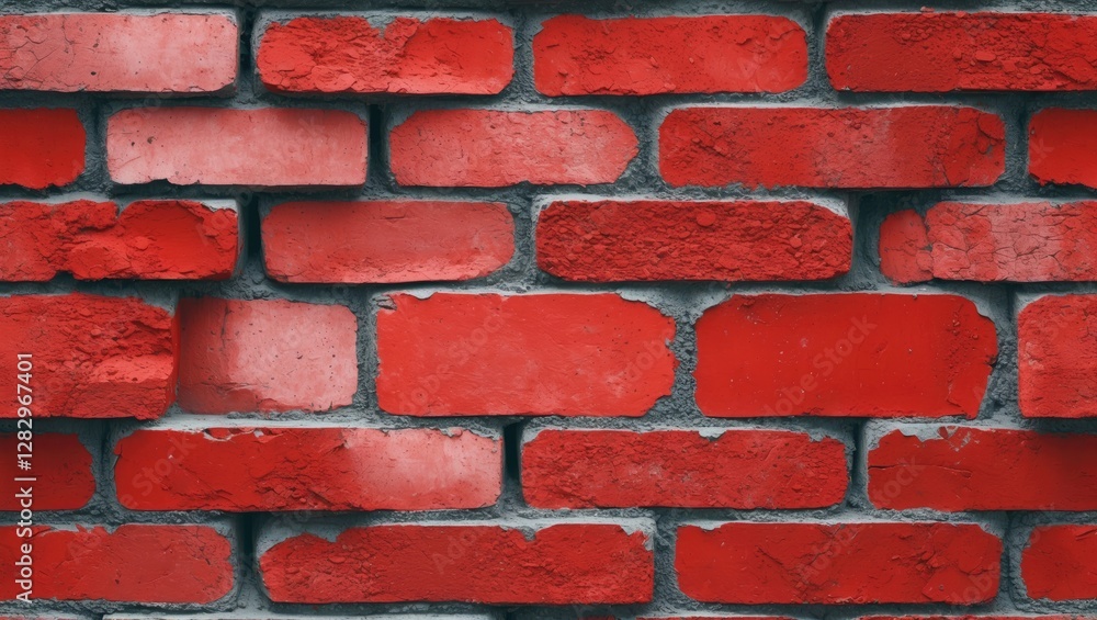 Poster red brick wall surface with textured pattern and mortar, suitable for backgrounds or building materi