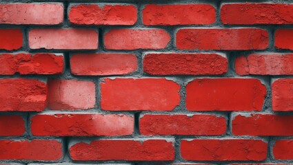 Obraz premium Red brick wall surface with textured pattern and mortar, suitable for backgrounds or building material concepts
