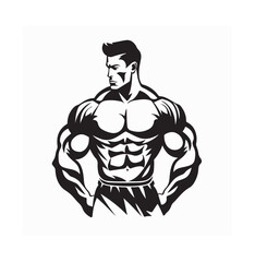 Bodybuilding Logo Vectors and Illustrations  isolated on white background.