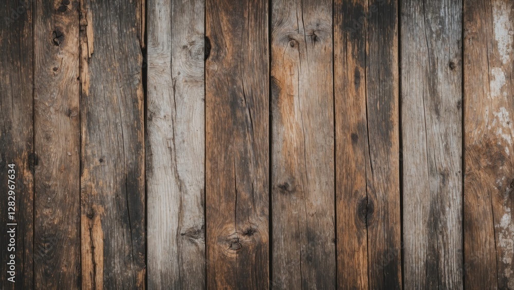 Poster textured wooden planks with varying shades of brown and gray arranged vertically creating a rustic b