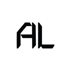 AL monogram logo design letter text name symbol monochrome logotype alphabet character simple logo