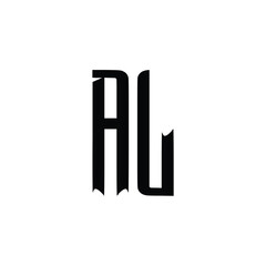 AL monogram logo design letter text name symbol monochrome logotype alphabet character simple logo