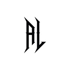 AL monogram logo design letter text name symbol monochrome logotype alphabet character simple logo