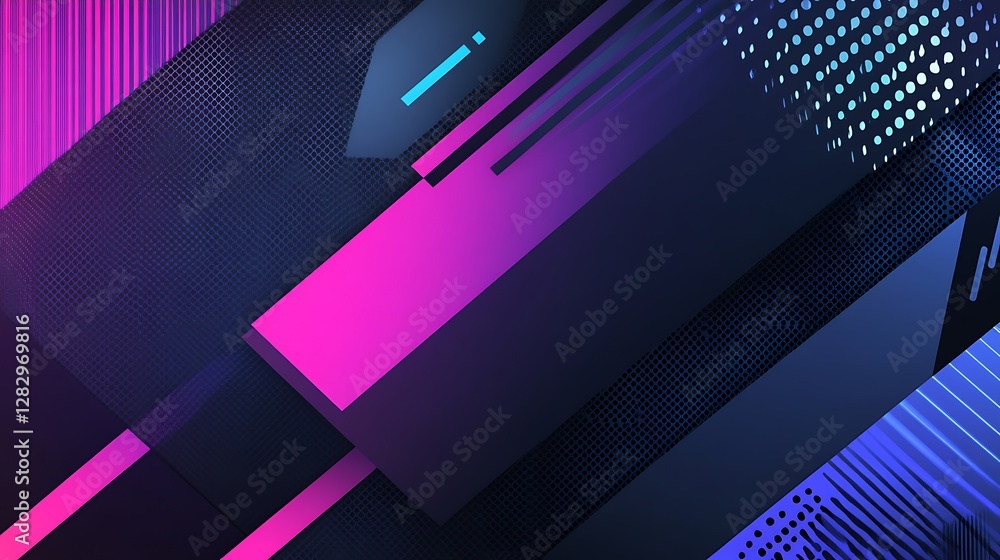 Poster modern abstract design featuring various geometric elements and gradients