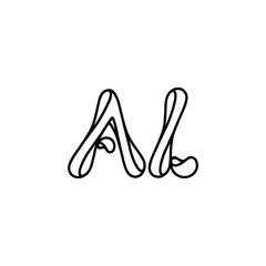 AL monogram logo design letter text name symbol monochrome logotype alphabet character simple logo