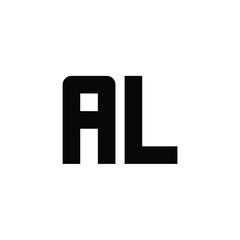 Fototapeta premium AL monogram logo design letter text name symbol monochrome logotype alphabet character simple logo
