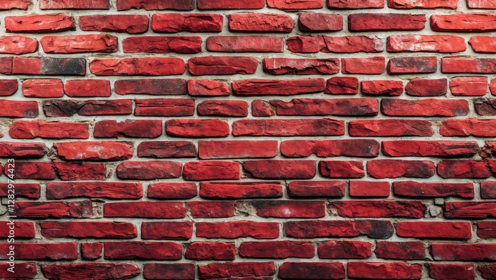 Poster red brick wall textured surface with uneven mortar and weathered appearance suitable for background 