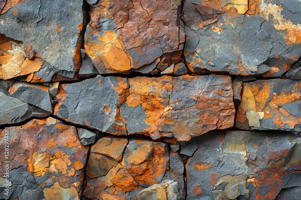 Poster organic abstract background featuring wavy shapes and circular forms on dark rock texture
