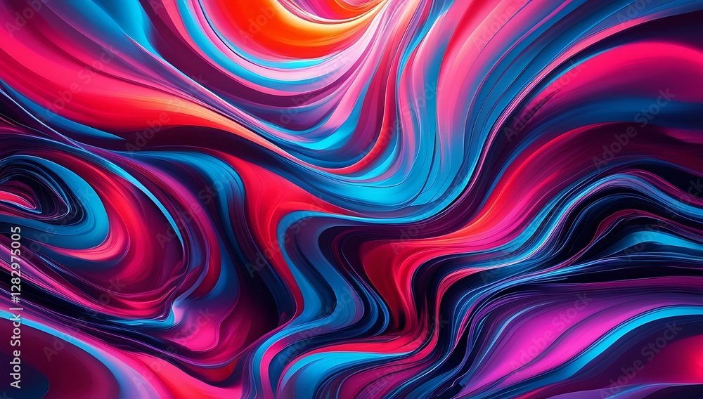 Poster this colorful swirling image contains elegant and abstract fluid shapes
