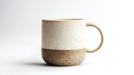 A white and tan mug with a brown border