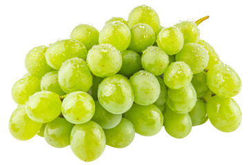 Fresh green grapes with water droplets on them