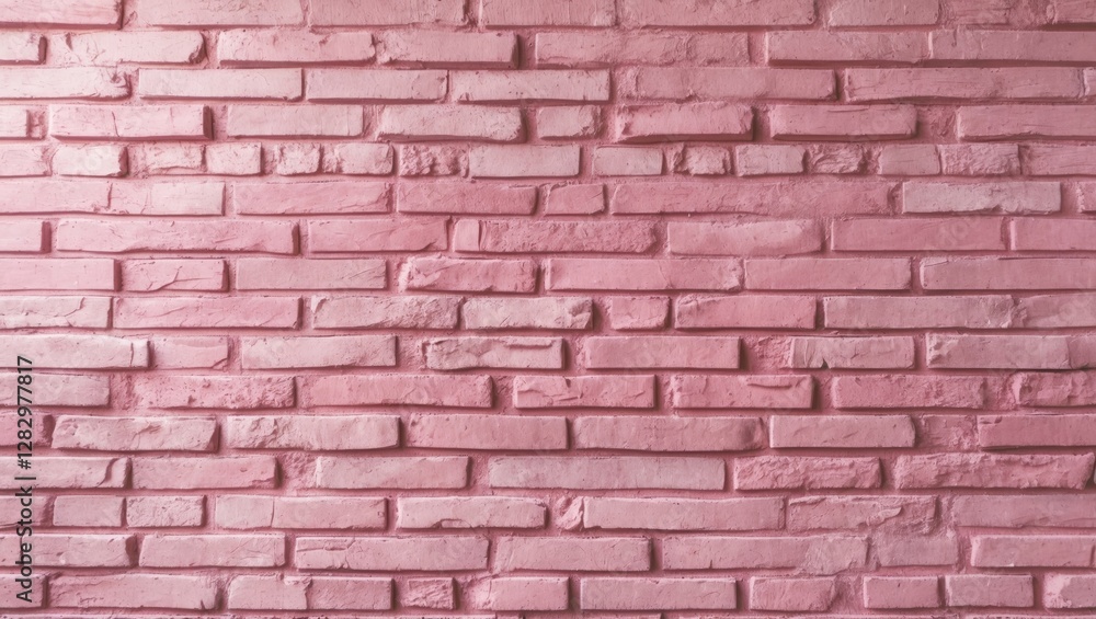 Poster pink textured brick wall with even brick patterns and rough surface detailing suitable for backgroun