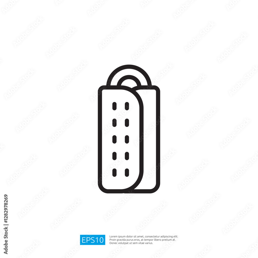 Aufkleber stylized minimalist icon of compact storage bag with simple lines and utility design for everyday ac
