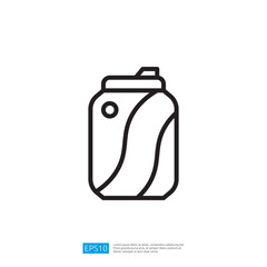 Illustrative Icon of a Container for Carbonated Beverage with Sleek Design and Flowing Lines on a Minimal Background