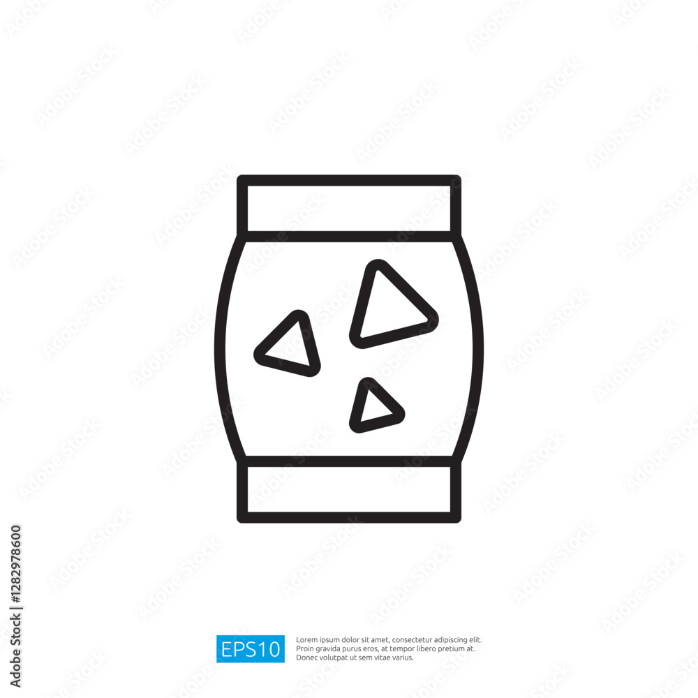 Poster geometric icon of a container with triangular shapes inside for creative and playful illustrations