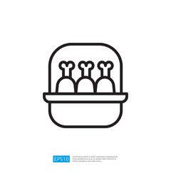 Chicken Drumsticks Icon in a Cozy Plate on a Minimalist Kitchen Background Evoking Delicious Home-Cooked Meal