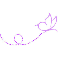Butterfly with Dotted Line