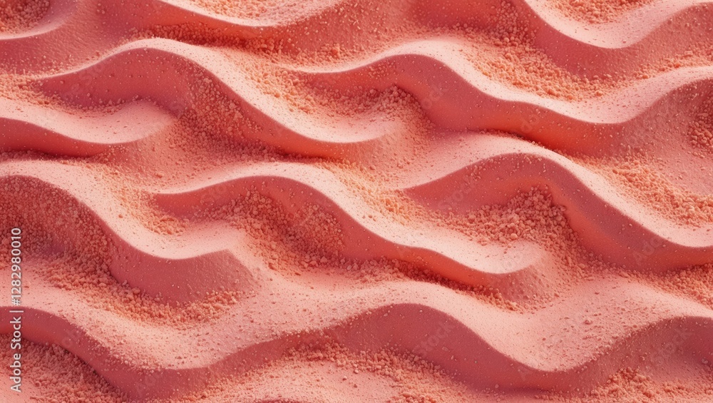 Poster textured undulating surface of pink sand creating natural wave patterns in a minimalist composition